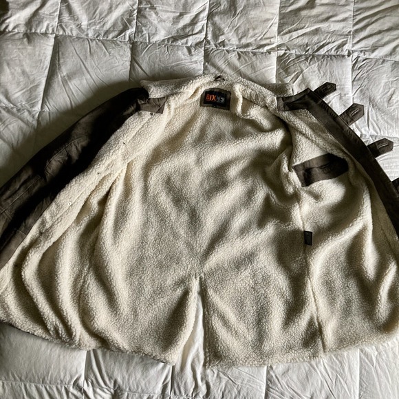 NWOT BIX13 Men's 46 Premium Quality Leather Coat Tom Hardy Bane Faux Shearling - Picture 6 of 16